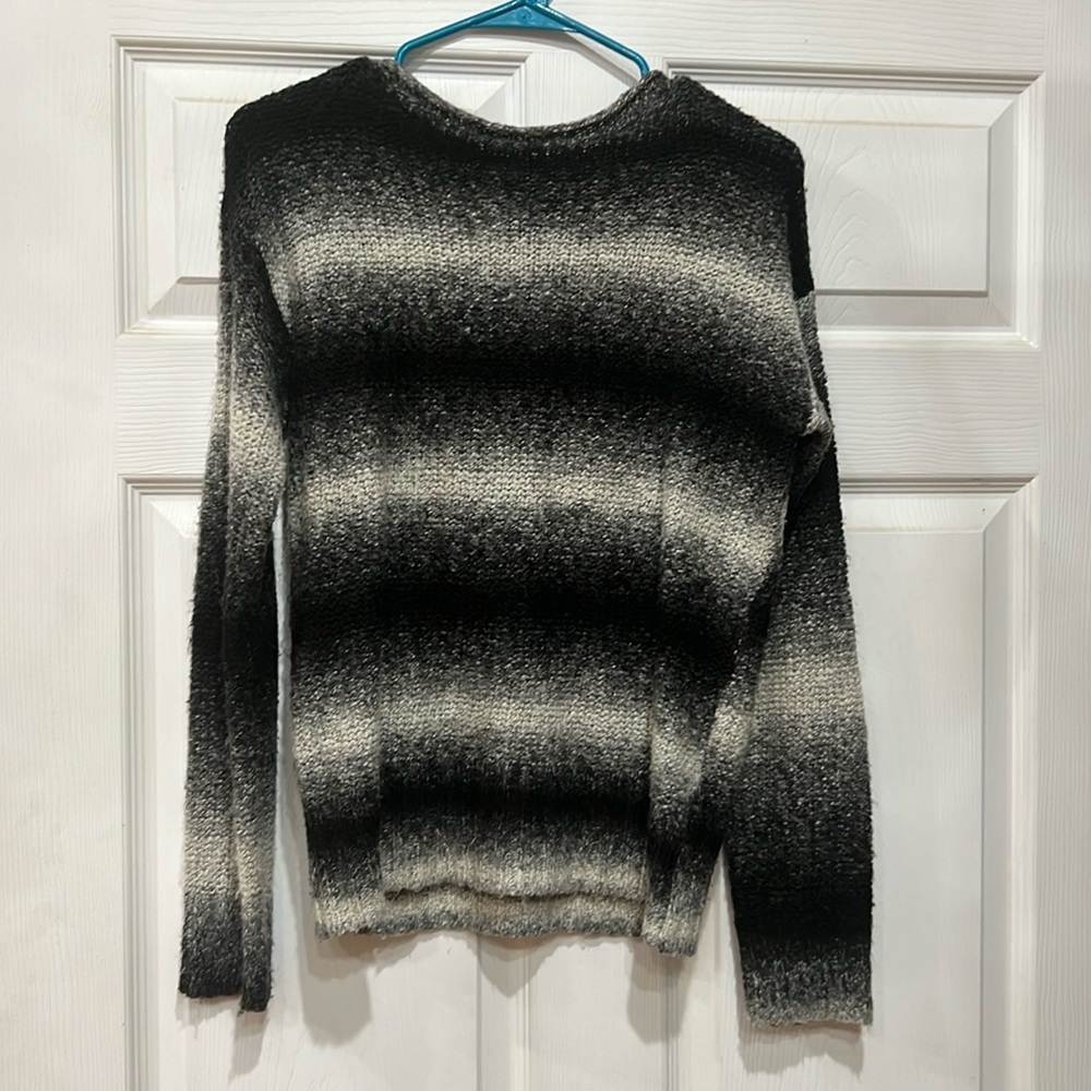 Soft Black, gray, and white sweater.